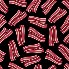 Bacon Strips Seamless Pattern