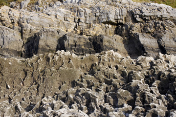 Coastal rocks eroded by the sea