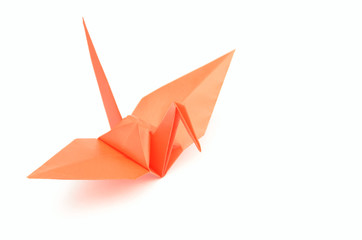 赤色の折り鶴