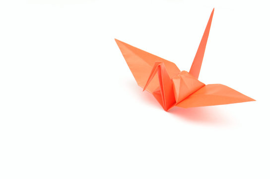 赤色の折り鶴
