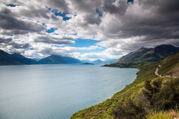 Beautiful view of lake in South Island, New Zealand