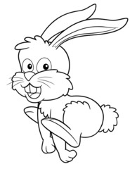 Illustration de la bande dessinée de lapin - Livre de coloriage