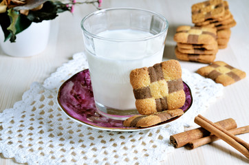 Sweet cookies with milk