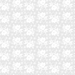 white seamless lace floral pattern