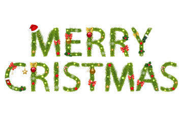 Text Tree Branches And Christmas Tree Decorations