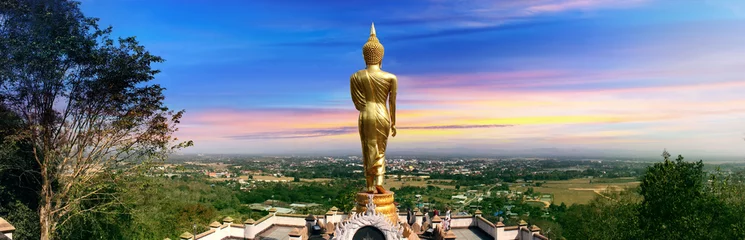 Gordijnen Panorama of Buddha standing © potowizard