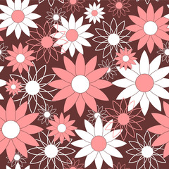 Cute seamless pattern with flowers