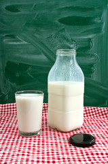 Bottle and a glass of milk