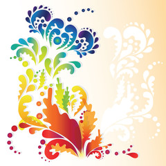 Decorative background with colorful flower