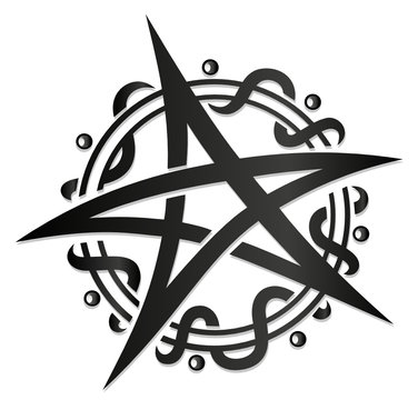 Stern, Pentagramm, Tribal, Tattoo