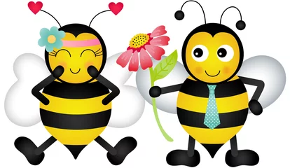 Foto auf Leinwand Liebevolle Bienen © soniagoncalves