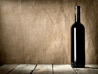 Black bottle of wine