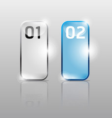 Glass framework set. Transparent glass plates