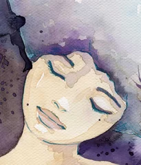 Fotobehang Schilderkunst portrait of a girl.  © bruniewska