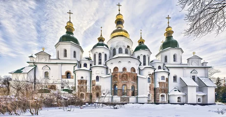 Fototapeten Sophienkathedrale in Kiew im Schnee © omdim