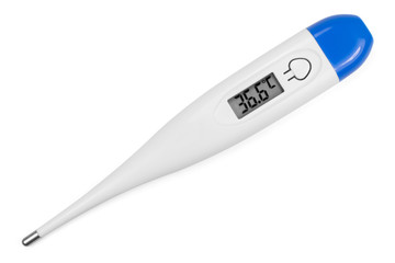 Electronic body thermometer. Isolated. Clipping path - obrazy, fototapety, plakaty