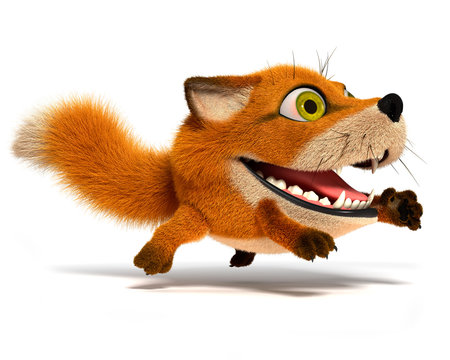 Little fox runs
