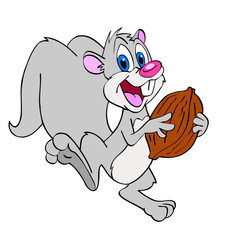 Cute Squirrel With Walnut