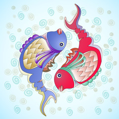 two ornamental fishes