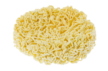Instant noodles on white background
