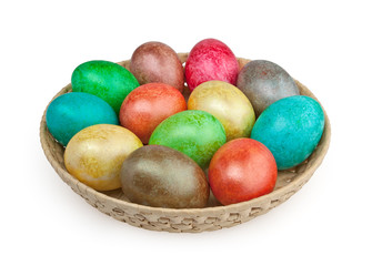 Fototapeta na wymiar Easter eggs isolated on white background with clipping path