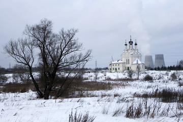 village of Tainiskoye district of Mytishchi. Russia. Junction be