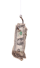dollars on fishhook