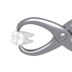 Extraction of tooth with Dental tools and equipment