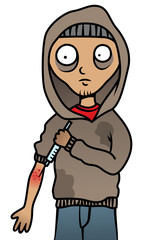 Drug addict man