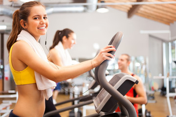 Woman training in a gym