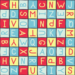 Seamless vector pattern whith letters