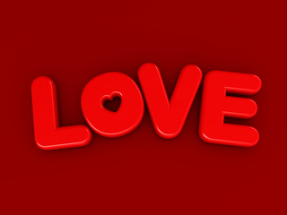 3d render of the word LOVE