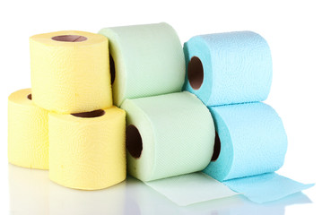 rolls of toilet paper isolated on white