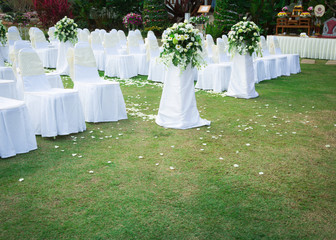 Wedding ceremony in a beautiful garden
