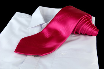 pink tie on grey background