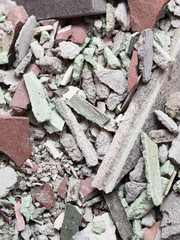 close up of an old pile of bricks floor tile