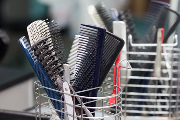 combs in the barbershop