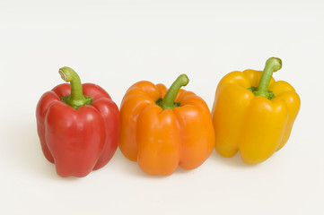 three bell peppers