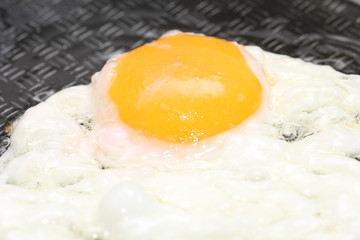 fried egg in a frying pan