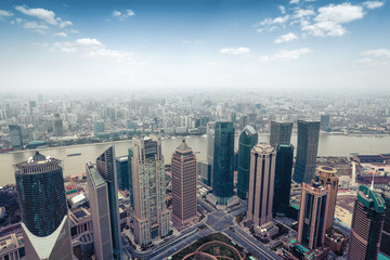 Obraz premium aerial view of shanghai in daytime