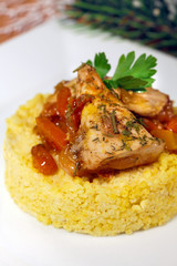 Chicken with sourish-sweet sauce