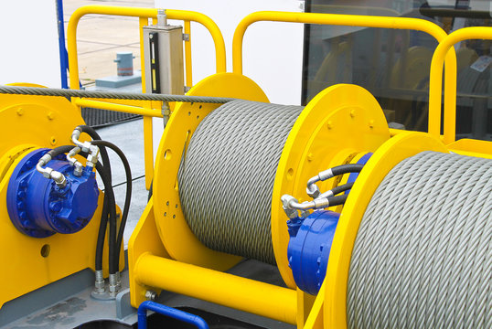 Shipboard equipment. Rope on the drum