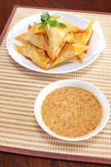 Oriental deep fried wontons