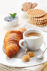 Croissant and espresso