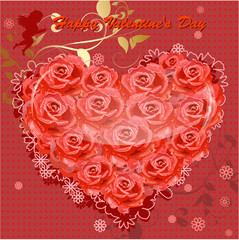 Valentine card with Cupids