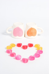 Two cup of love concept