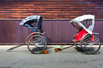 Japanese Rickshaw in the Old Town of Hida, Takayama, Japan