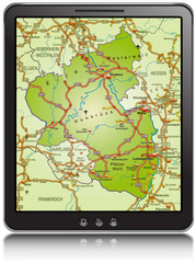 Landkarte von Rheinland-Pfalz als Navigationsgerät