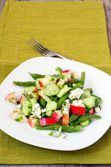 Green beans and apple salad with lemon poppy seed dressing
