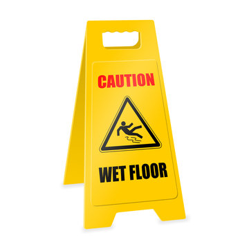 positioner caution wet floor